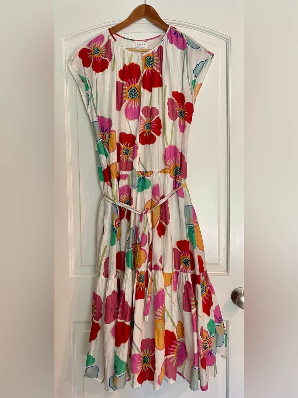 Velvet by Graham & Spencer Savannah Floral Maxi Cotton Silk Luxury Dress S